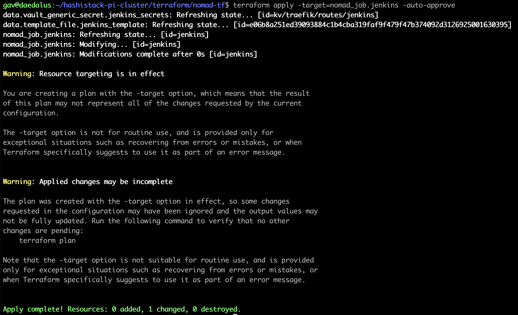 Terraform jenkins apply